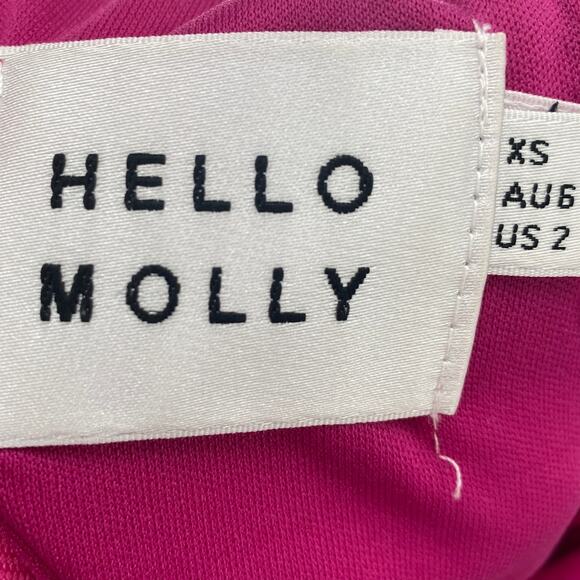 Hello Molly Backstage Passes One Shoulder Ruffled Mini Dress Magenta Womens 2 - Picture 9 of 10
